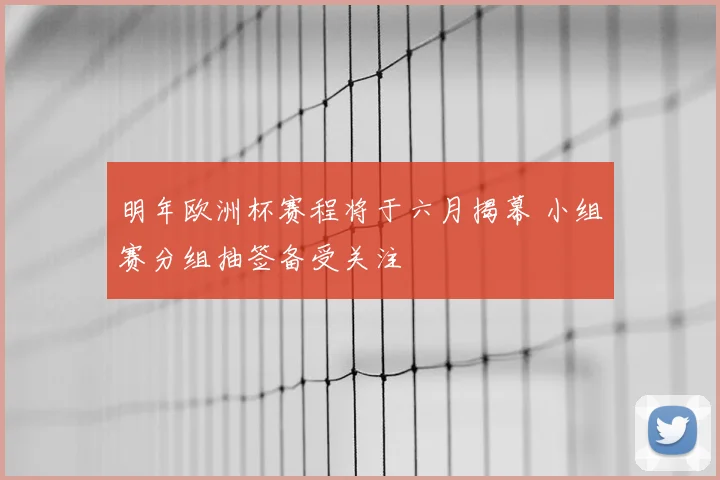 明年欧洲杯赛程将于六月揭幕 小组赛分组抽签备受关注